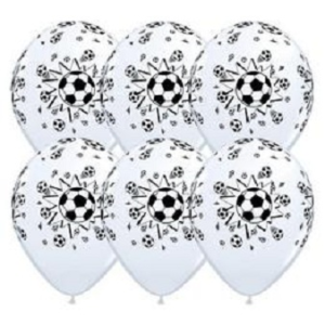 Soccer Balls White - focilabdás lufi 11 inch-es(6 db/csomag)
