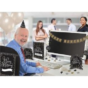 Elegáns Fekete Arany Szülinapi Parti Szett Irodába