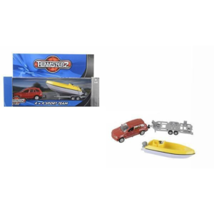 4x4 jeep csónakkal - fehér motorcsónak Teamsterz