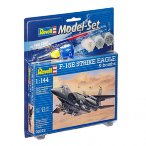 Revell Modell szett F-15E STRIKE EAGLE & bombs makett 1:144 (63972)
