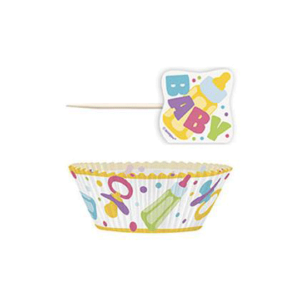Baby Shower Muffin Tartó Forma - 24 db-os