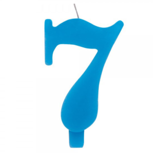 7-os Csillagszórós Kék  Számgyertya Tartóval