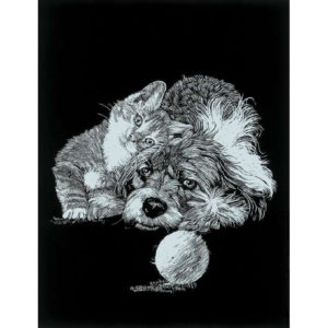 Mammut Ezüst képkarcoló Macska és Kutya (11*18 cm) Mini