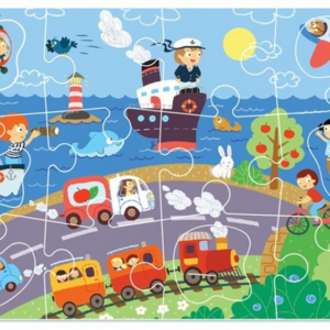 Dodo Puzzle 18 db, kivehető elemekkel - Közlekedés