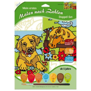 Mammut Festés számok után Kutya és Ló, 5 éves kortól 2 darabos szett