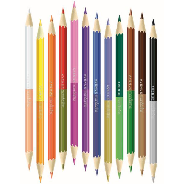 Avenue Mandarine  CC032O Duplavégű ceruza készlet - 12 színű