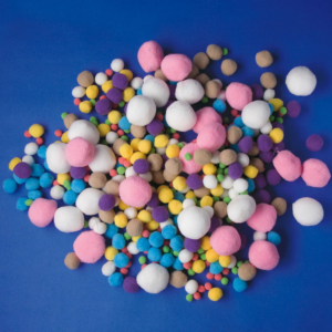 Pom-pom, vegyes méret, 500 db, pasztell Playbox