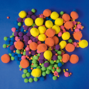 Pom-pom, vegyes méret, 500 db, neon Playbox