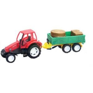 Traktor és pótkocsi - piros tarktorral Teamsterz
