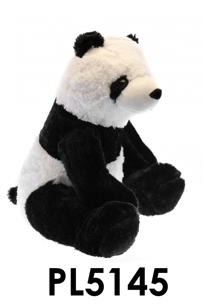 Plüss panda, ülő, üvegszemű, 60 cm