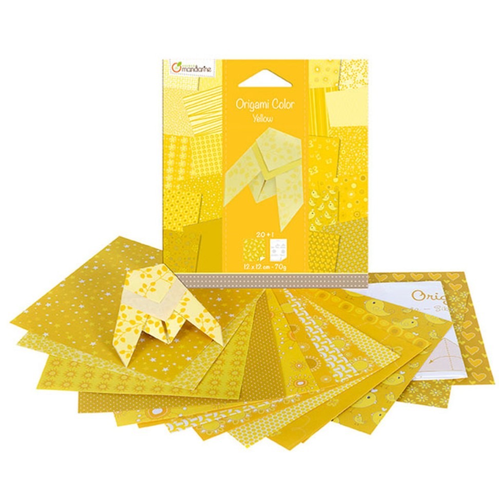 Avenue Mandarine  42680O Origami papír, 12 x 12 cm, Citromsárga