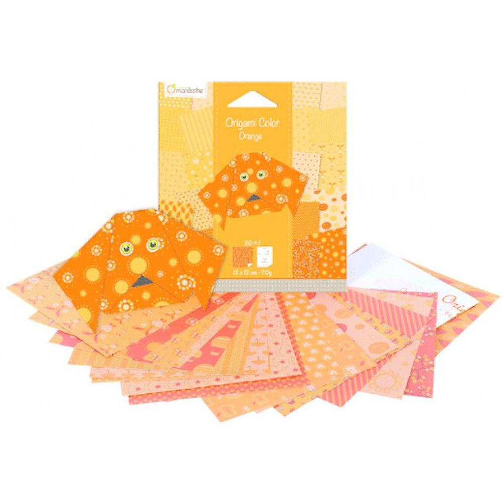 Avenue Mandarine  42681O Origami papír, 12 x 12 cm, Narancssárga